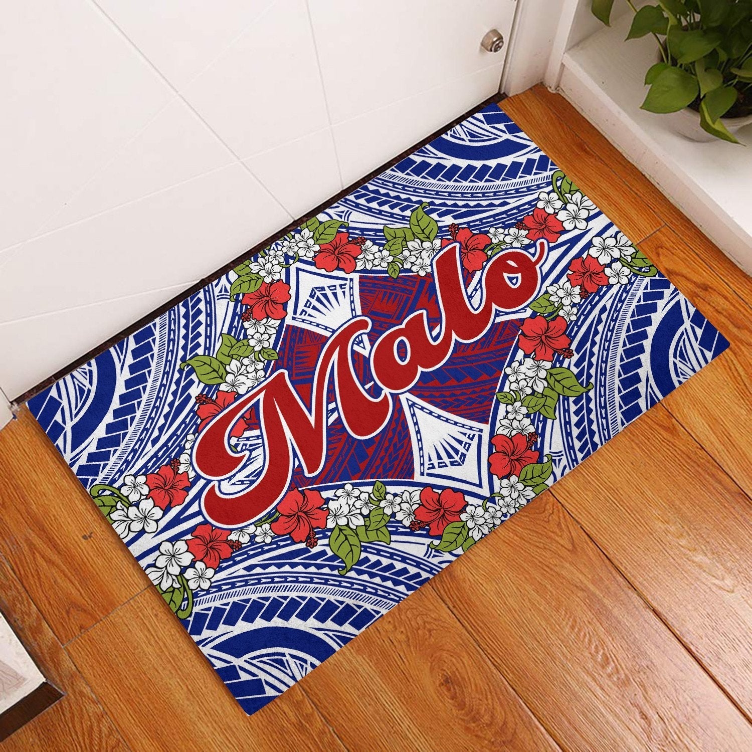 Wonder Print Shop Home Set - Samoa Talofa Door Mat Hibiscus LT10