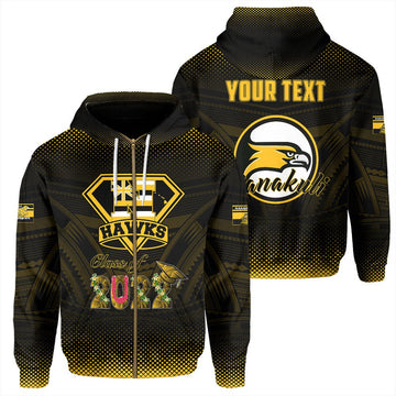 Polynesian Hoodie Custom Hawaii Class Of Nanakuli Golden Hawks Zip Hoodie LT10