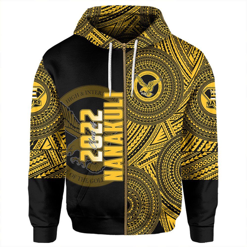 Polynesian Hoodie Custom Hawaii Class Of Nanakuli Zip Hoodie LT10