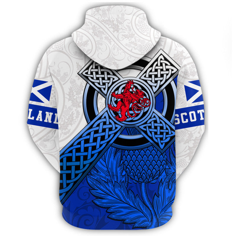 Scotland Pattern Thistle Zip Hoodie RLT12