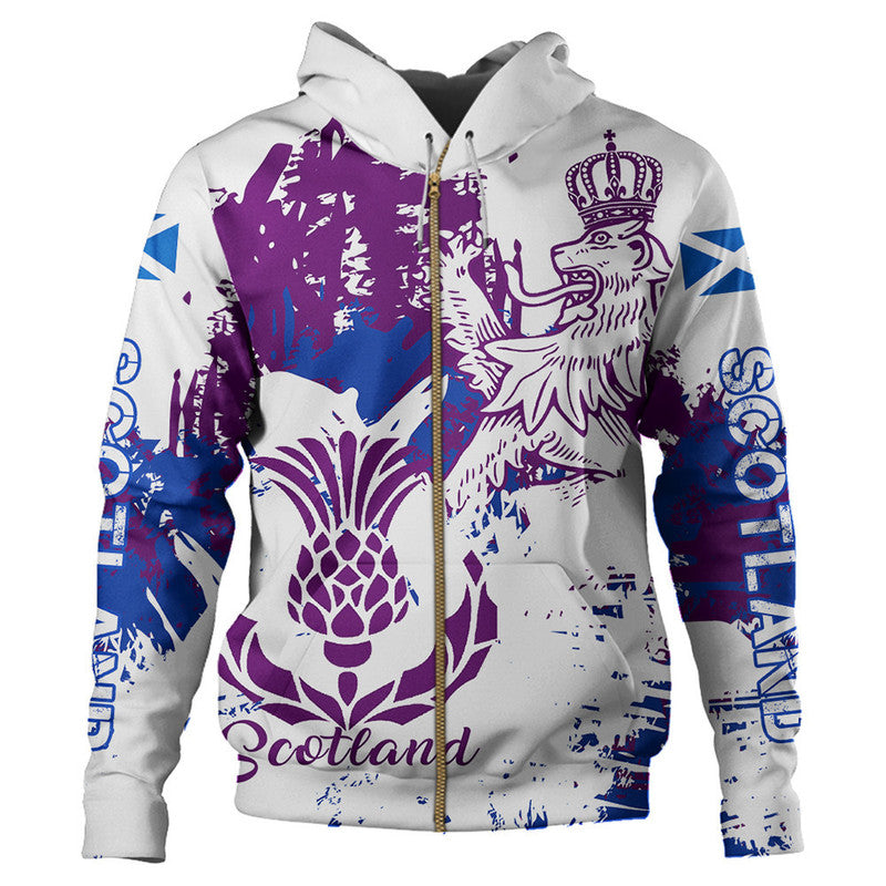 Scotland Lion Kings Thistle Zip Hoodie RLT12