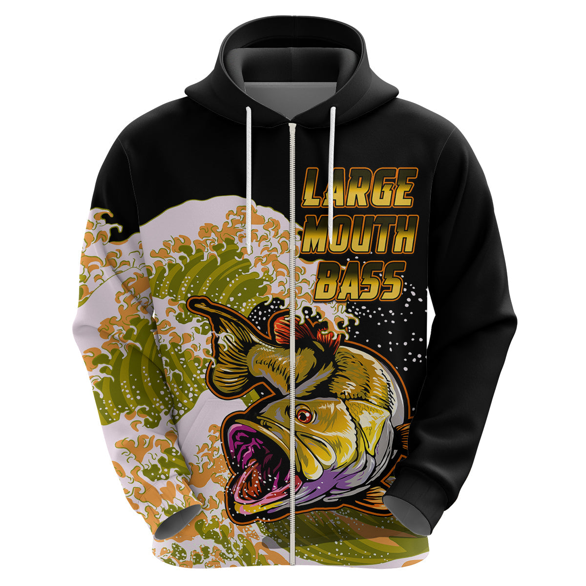 Largemouth Bass Fishing Yellow Hoodie LT9