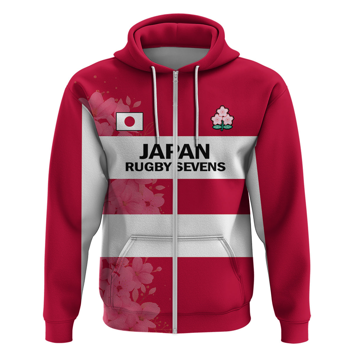 Japan Rugby 7s Japanese Cherry Blossom Hoodie LT14