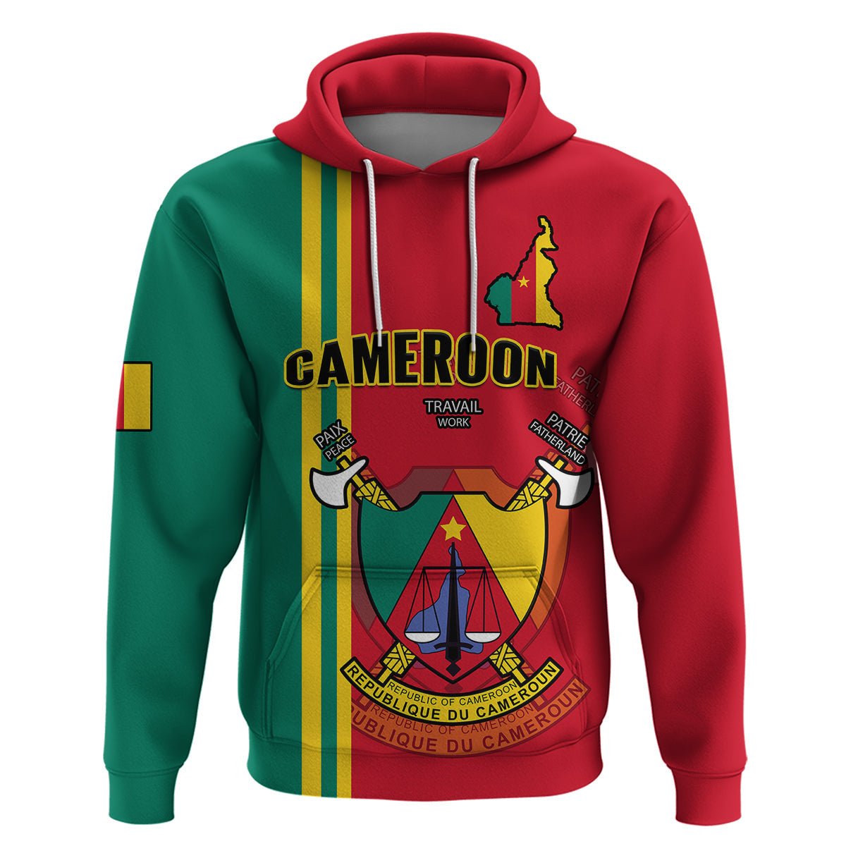 Custom Cameroon Hoodie Happy Unity Day Cameroun Coat Of Arms LT14