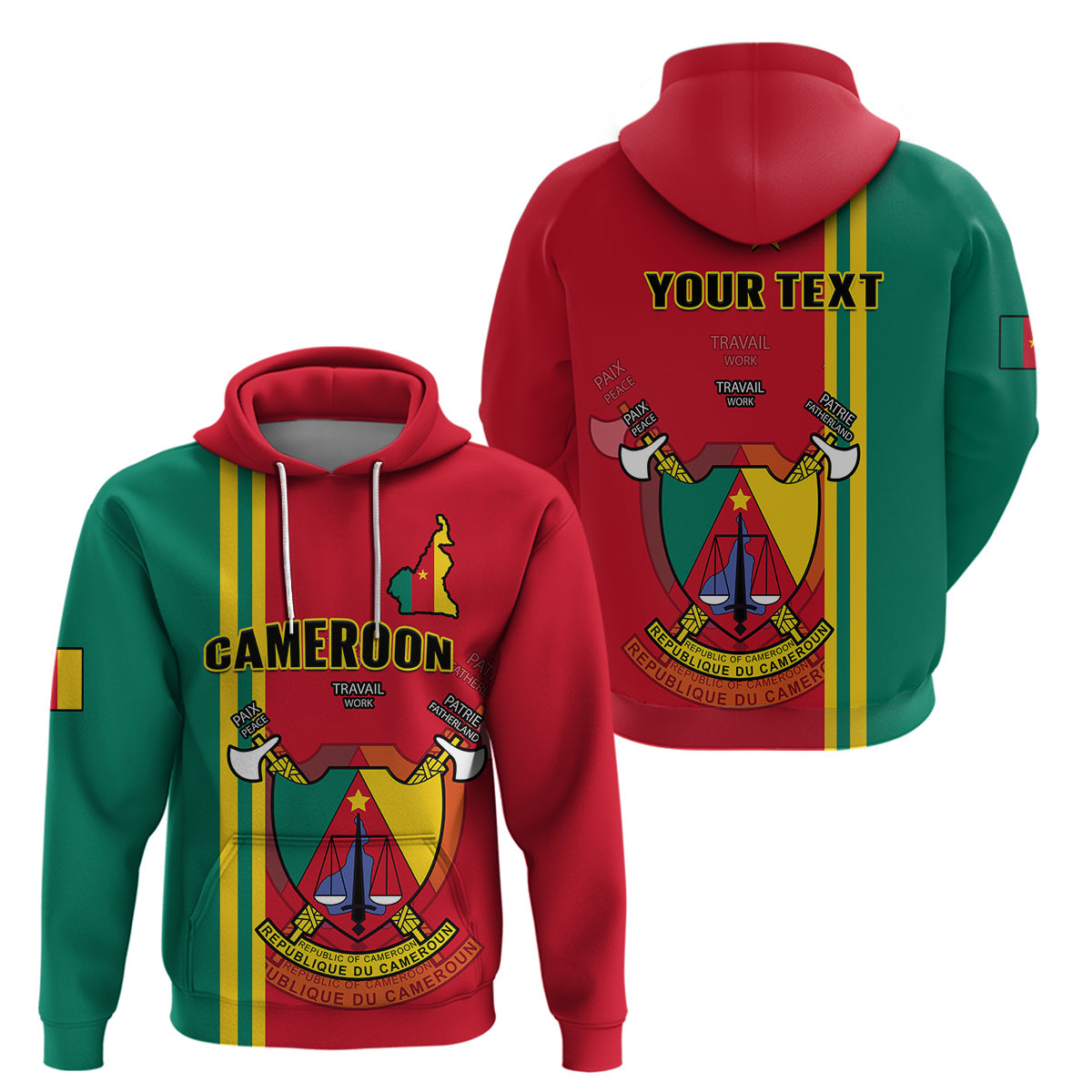 Custom Cameroon Hoodie Happy Unity Day Cameroun Coat Of Arms LT14