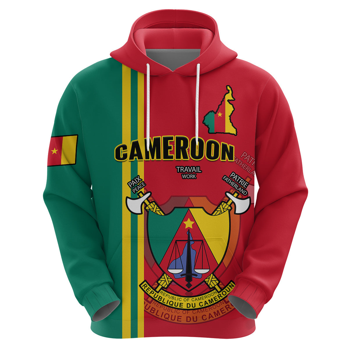 Custom Cameroon Hoodie Happy Unity Day Cameroun Coat Of Arms LT14