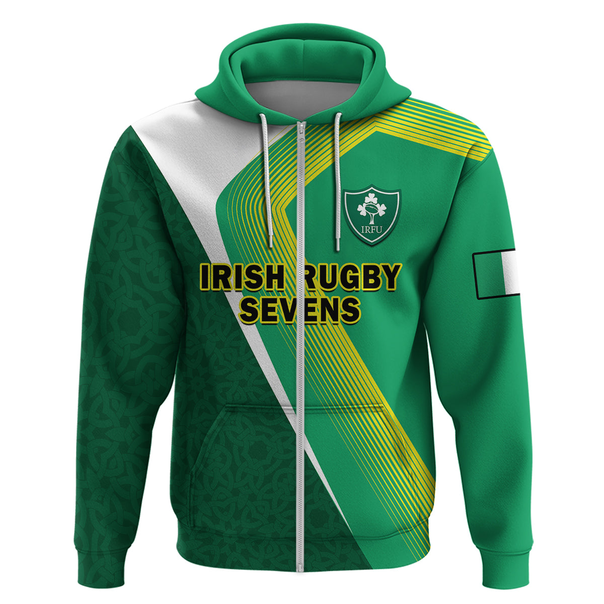Ireland Rugby 7s Celtic Cross Shamrock Hoodie LT14