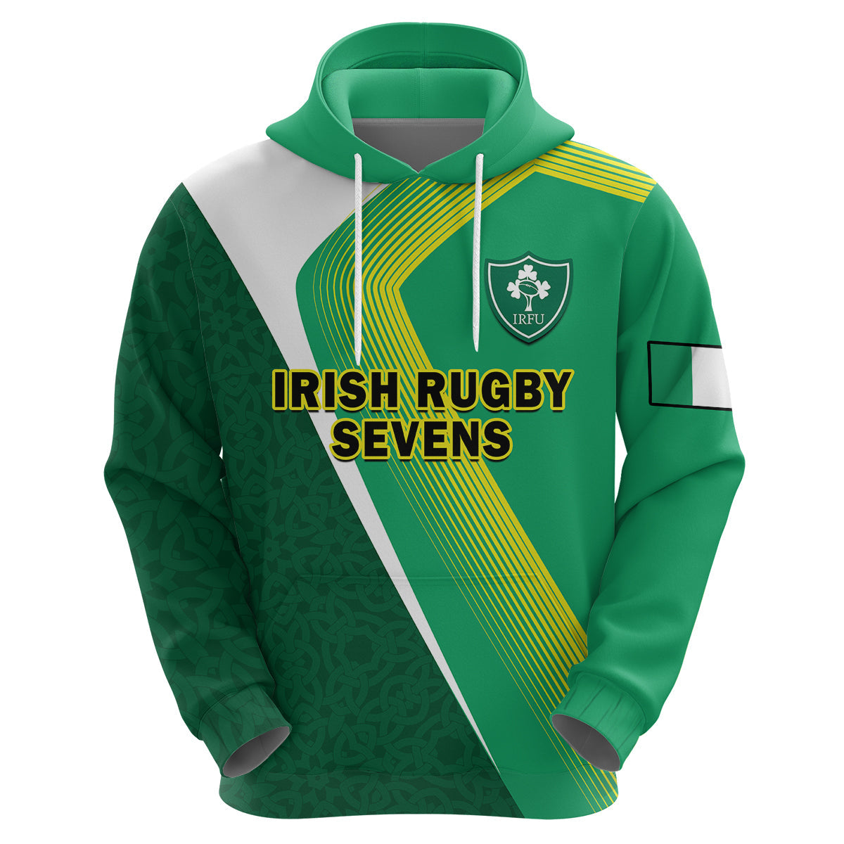 Ireland Rugby 7s Celtic Cross Shamrock Hoodie LT14