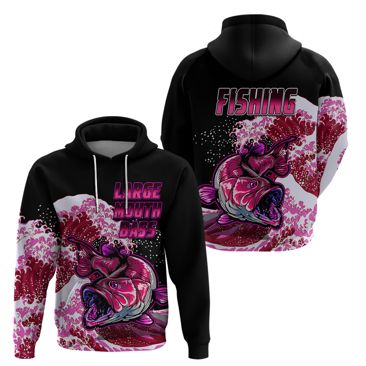 Largemouth Bass Fishing Red Hoodie LT9