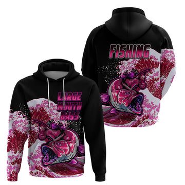 Largemouth Bass Fishing Red Hoodie LT9