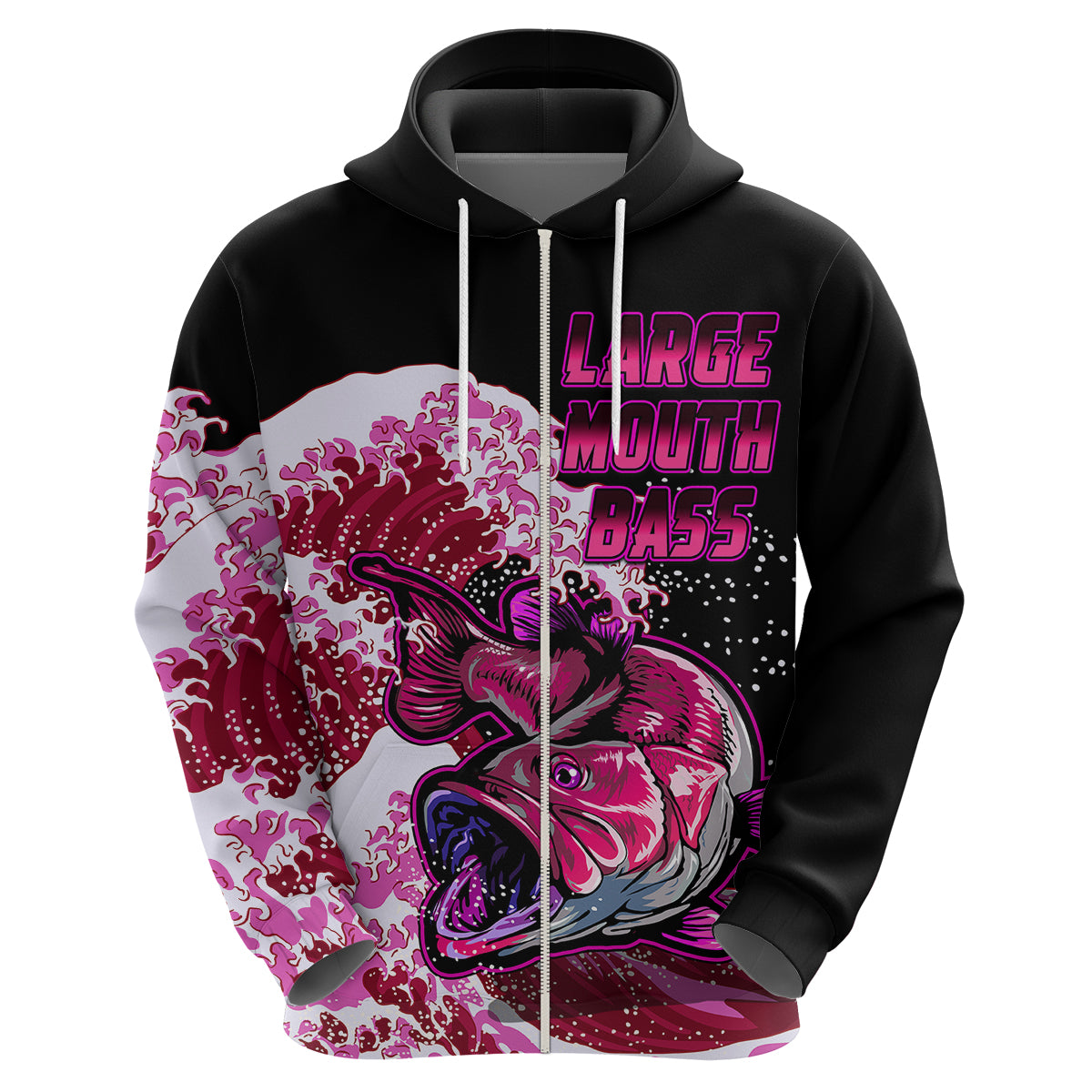 Largemouth Bass Fishing Red Hoodie LT9