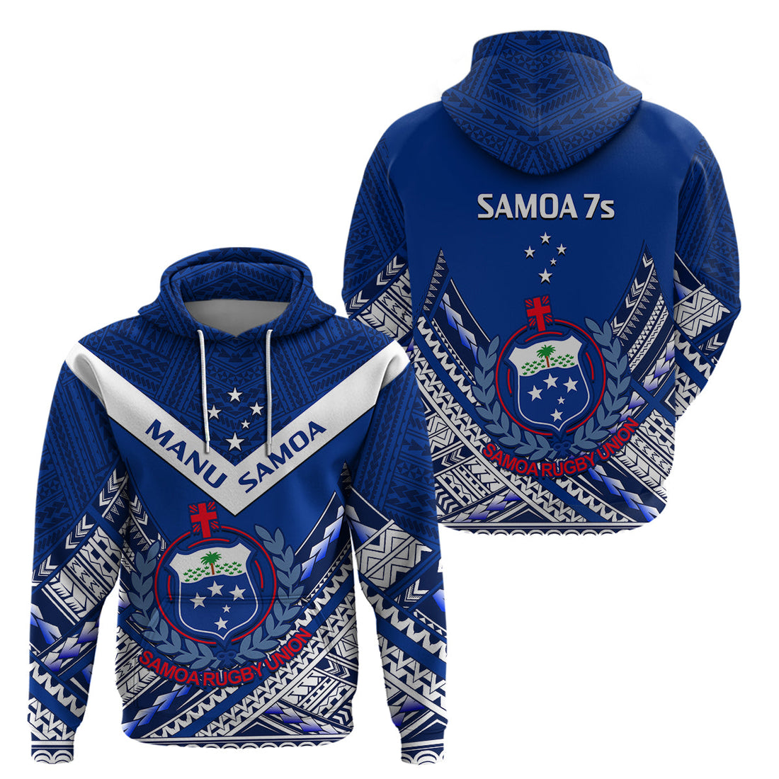 Samoan Rugby Manu Samoa 7s Polynesian Pattern Hoodie LT14