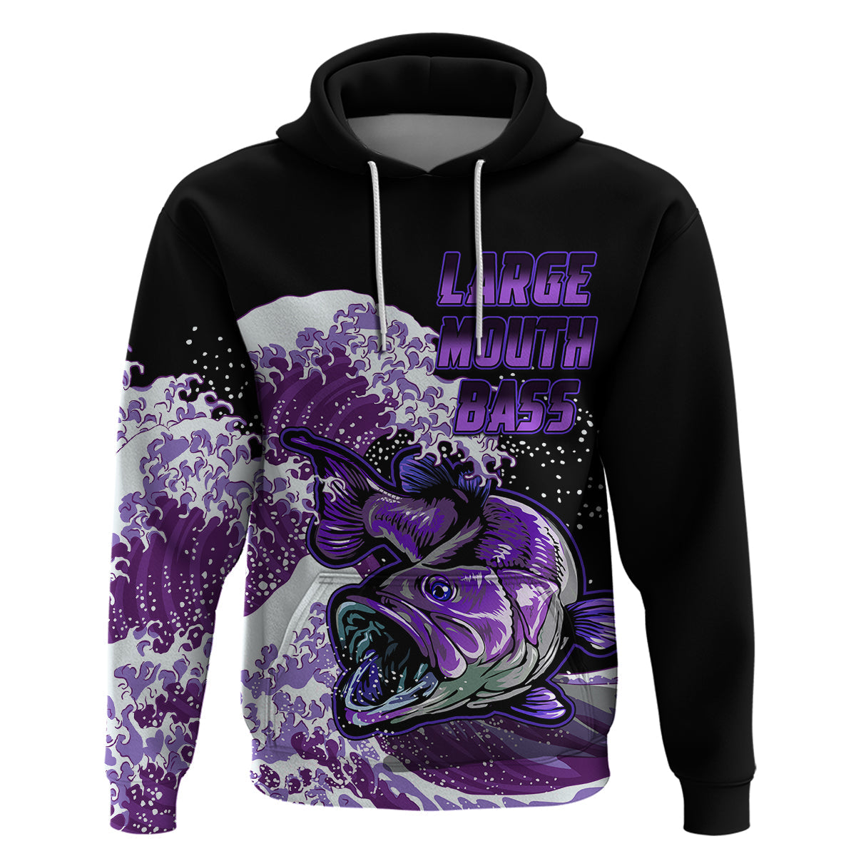 Largemouth Bass Fishing Purple Hoodie LT9