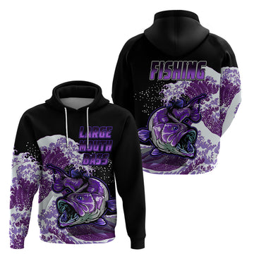 Largemouth Bass Fishing Purple Hoodie LT9