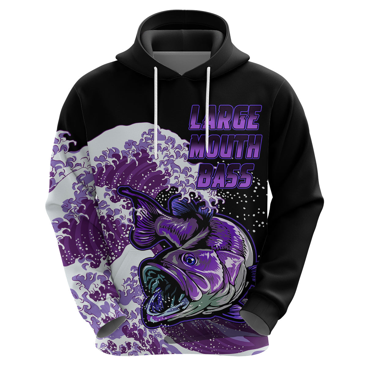 Largemouth Bass Fishing Purple Hoodie LT9