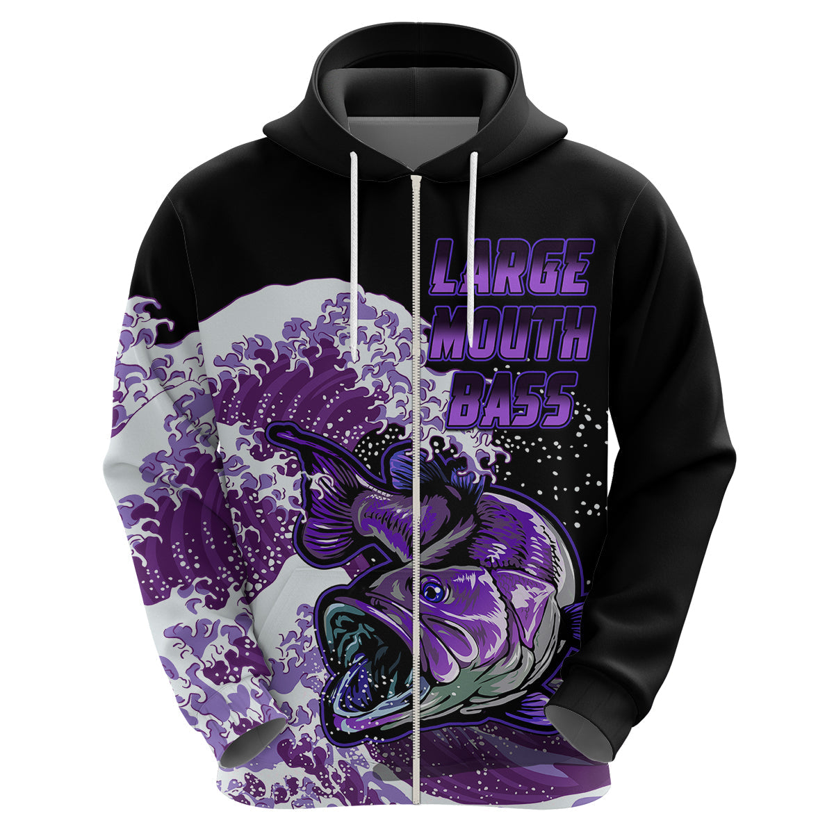 Largemouth Bass Fishing Purple Hoodie LT9