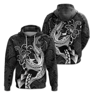 Polynesian Shark Tattoo Hawaii Tribal Hoodie LT12