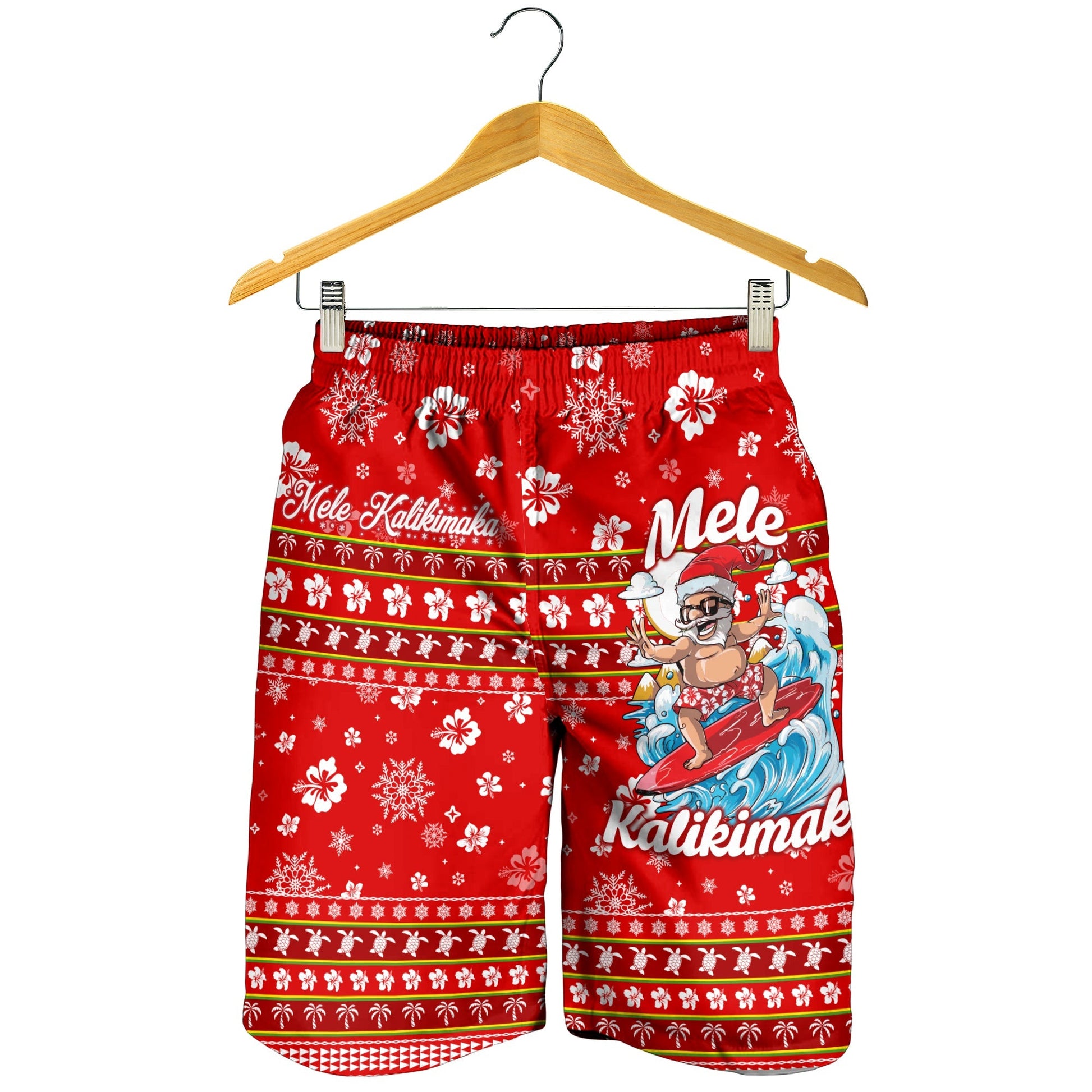 Hawaii Christmas Santas Surf Mele Kalikimaka Men Short LT2