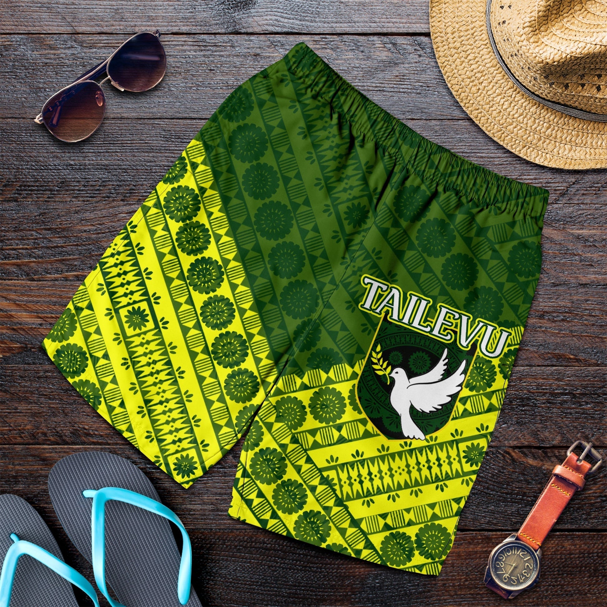 Tailevu Rugby Union Fiji Men's Shorts Tapa Pattern LT12