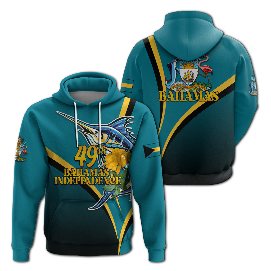 The Bahamas 49th Anniversary Independence Day Blue Marlin Hoodie LT12