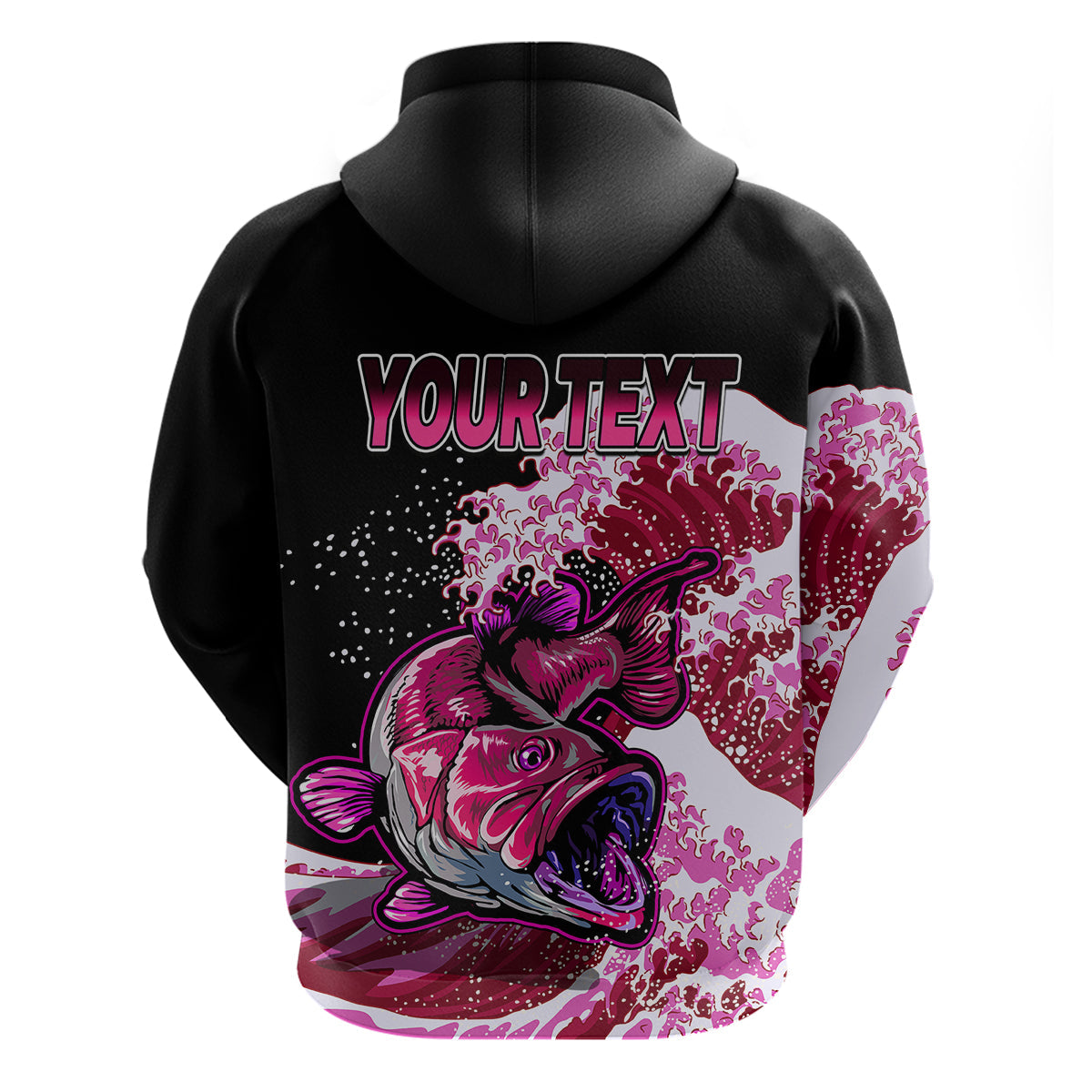 Custom Bass Fishing Hoodie Pink LT9