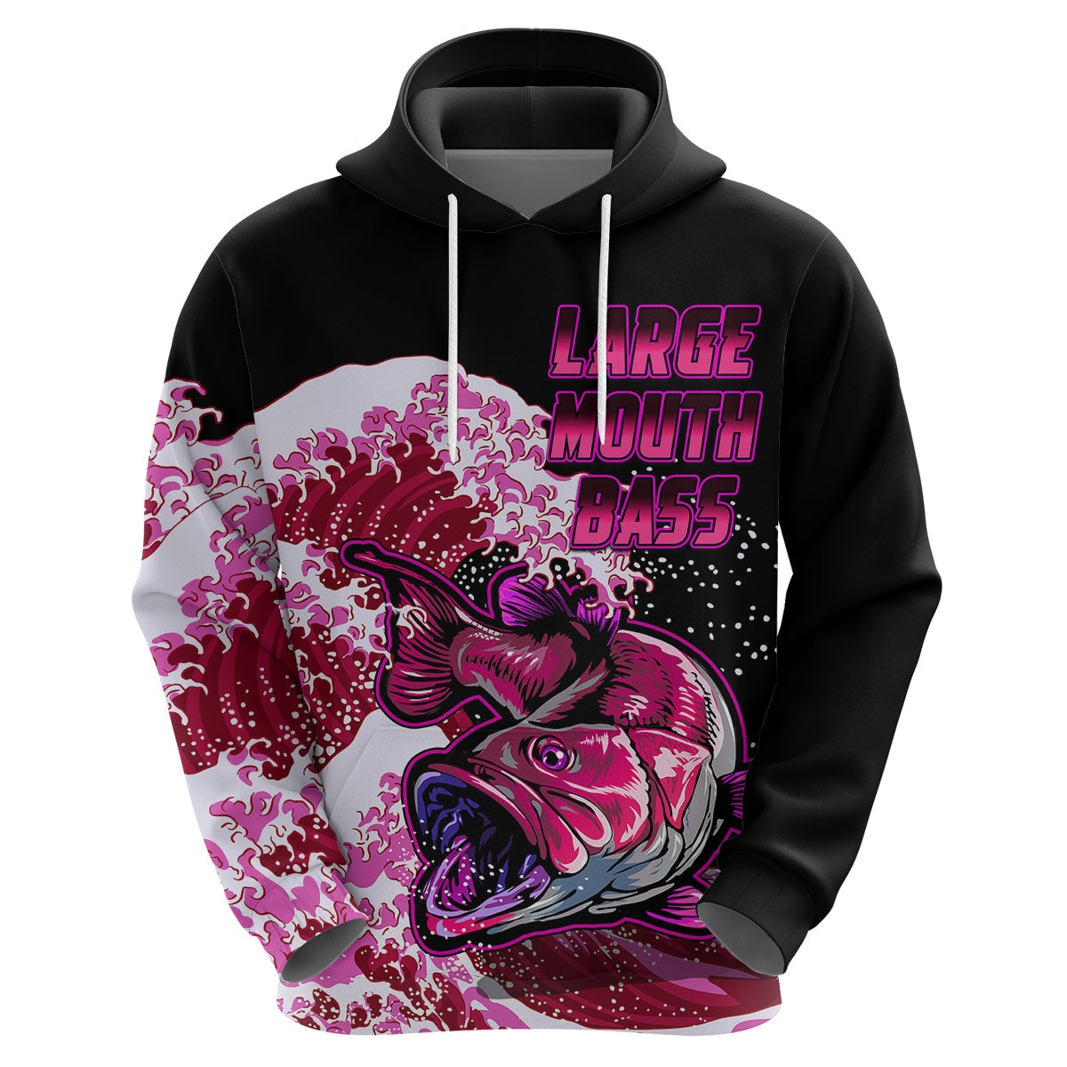 Largemouth Bass Fishing Pink Hoodie LT9