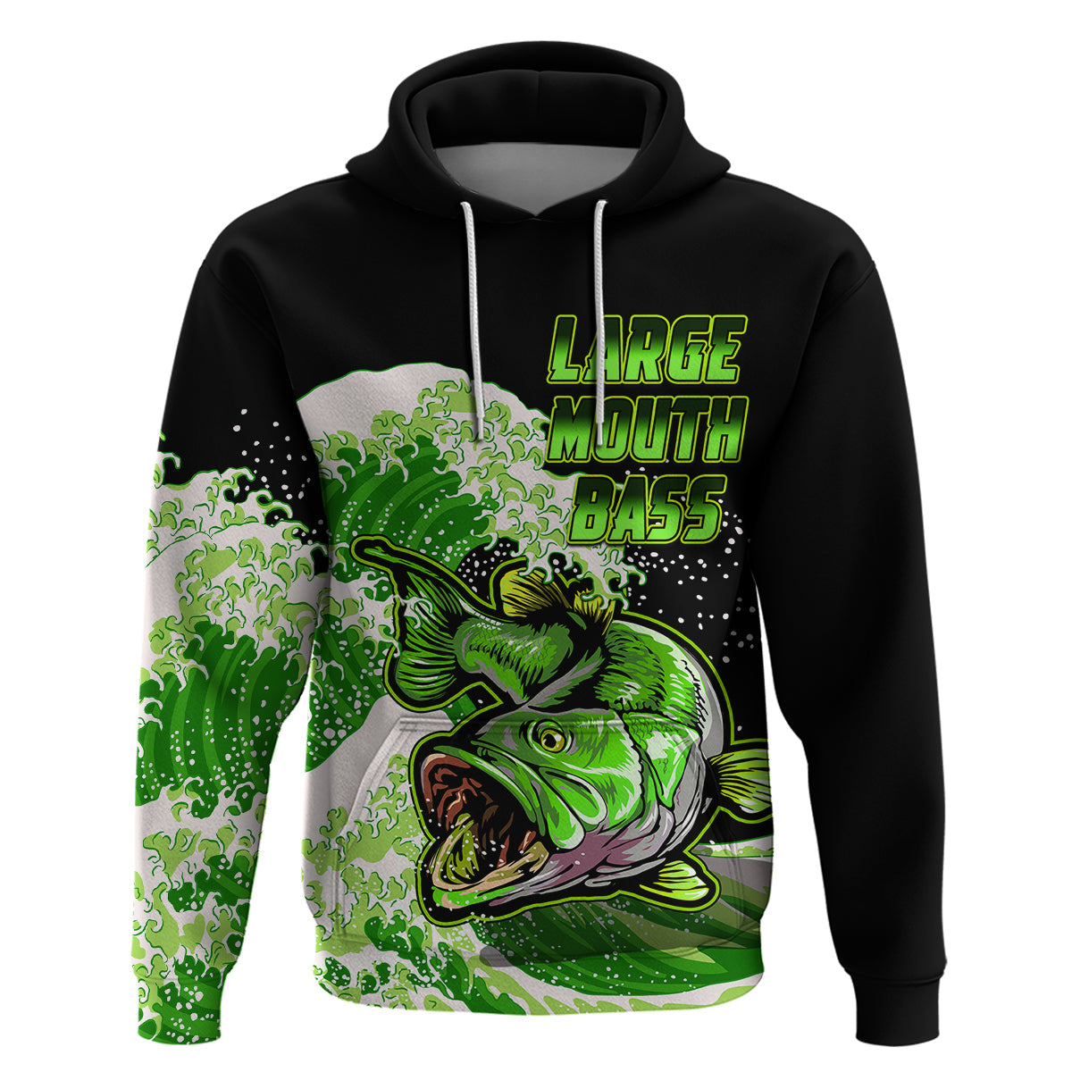 Largemouth Bass Fishing Green Hoodie LT9