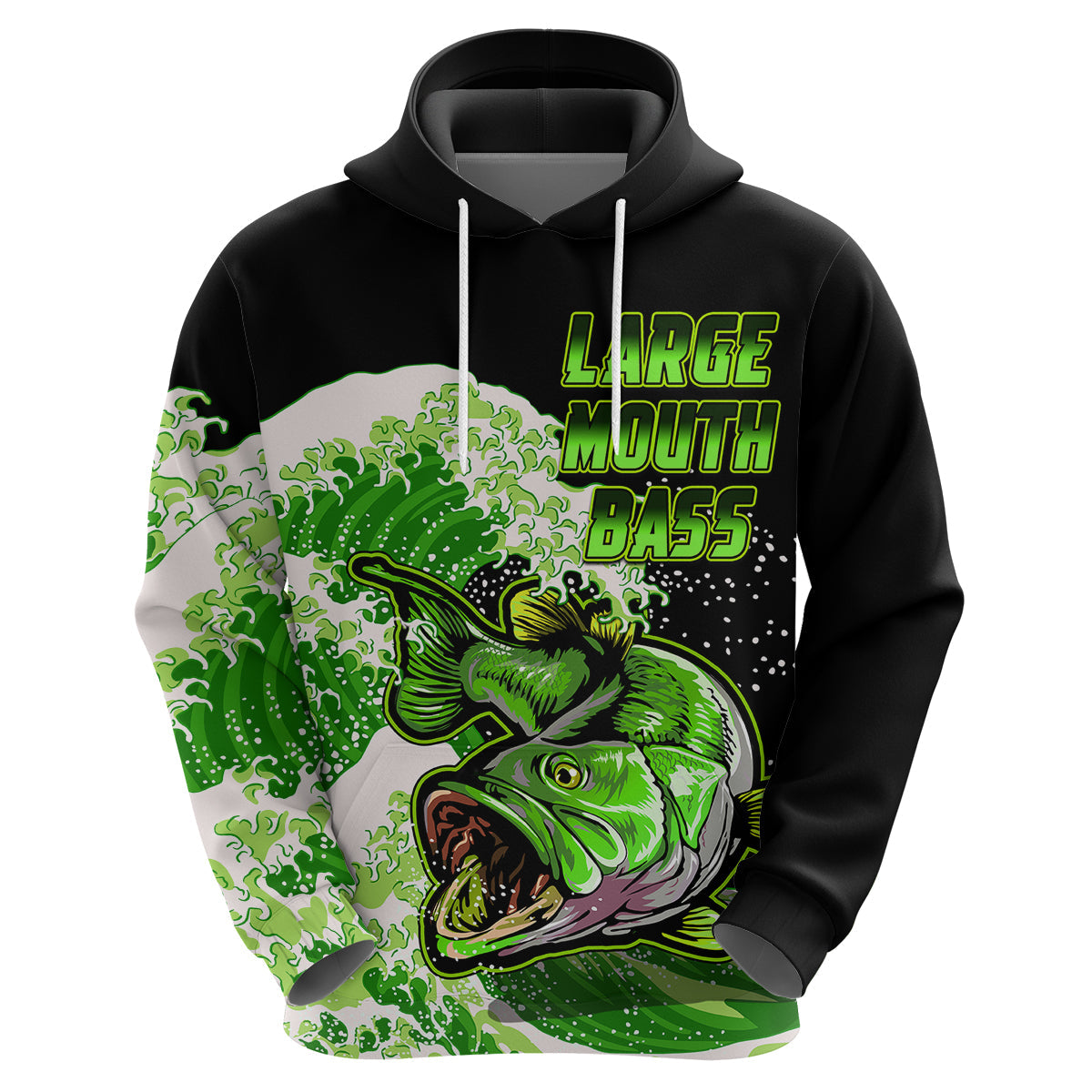 Largemouth Bass Fishing Green Hoodie LT9