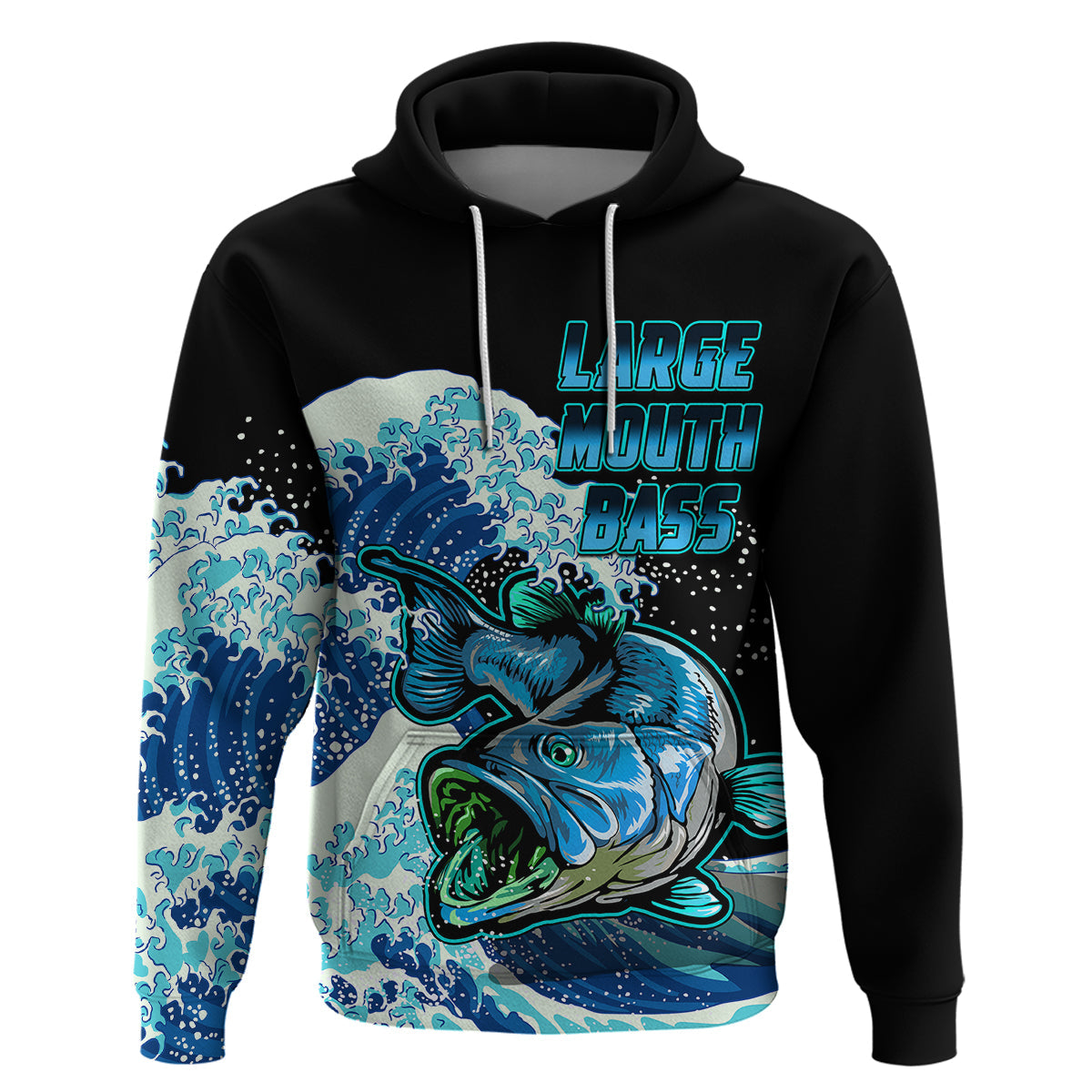 Largemouth Bass Fishing Blue Hoodie LT9