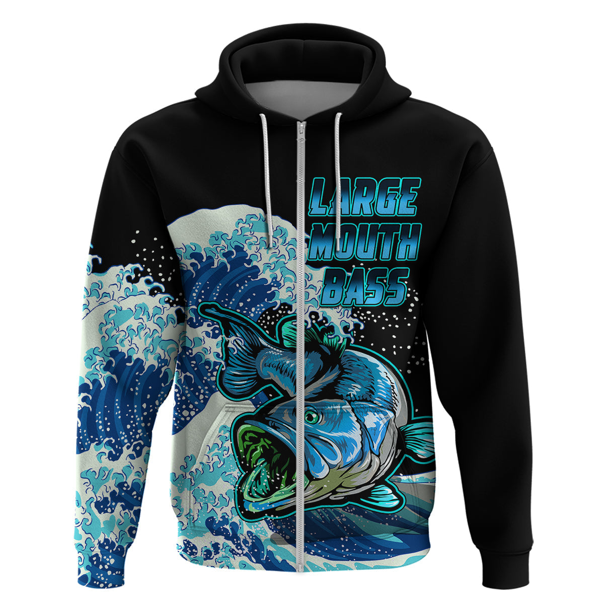 Largemouth Bass Fishing Blue Hoodie LT9