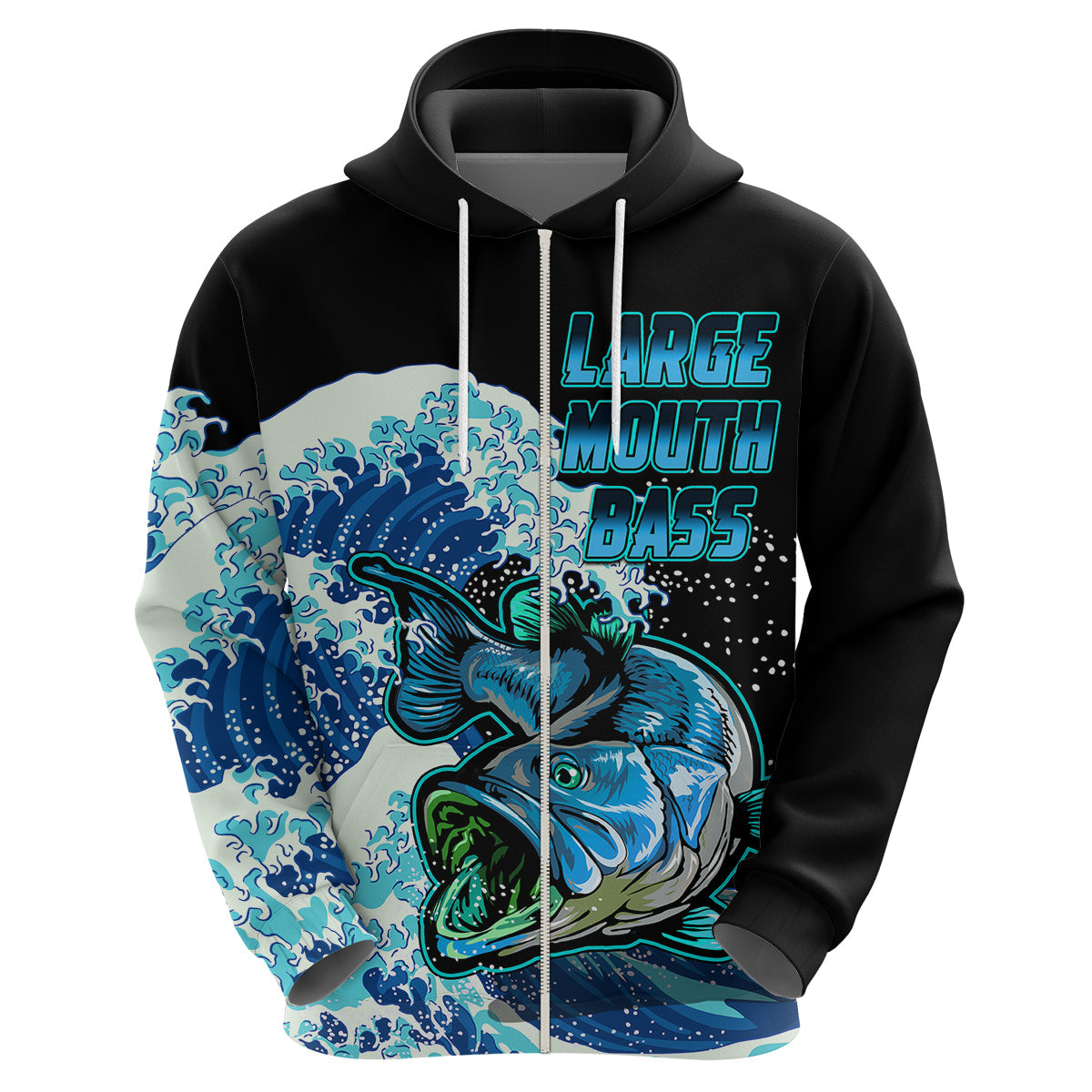Largemouth Bass Fishing Blue Hoodie LT9