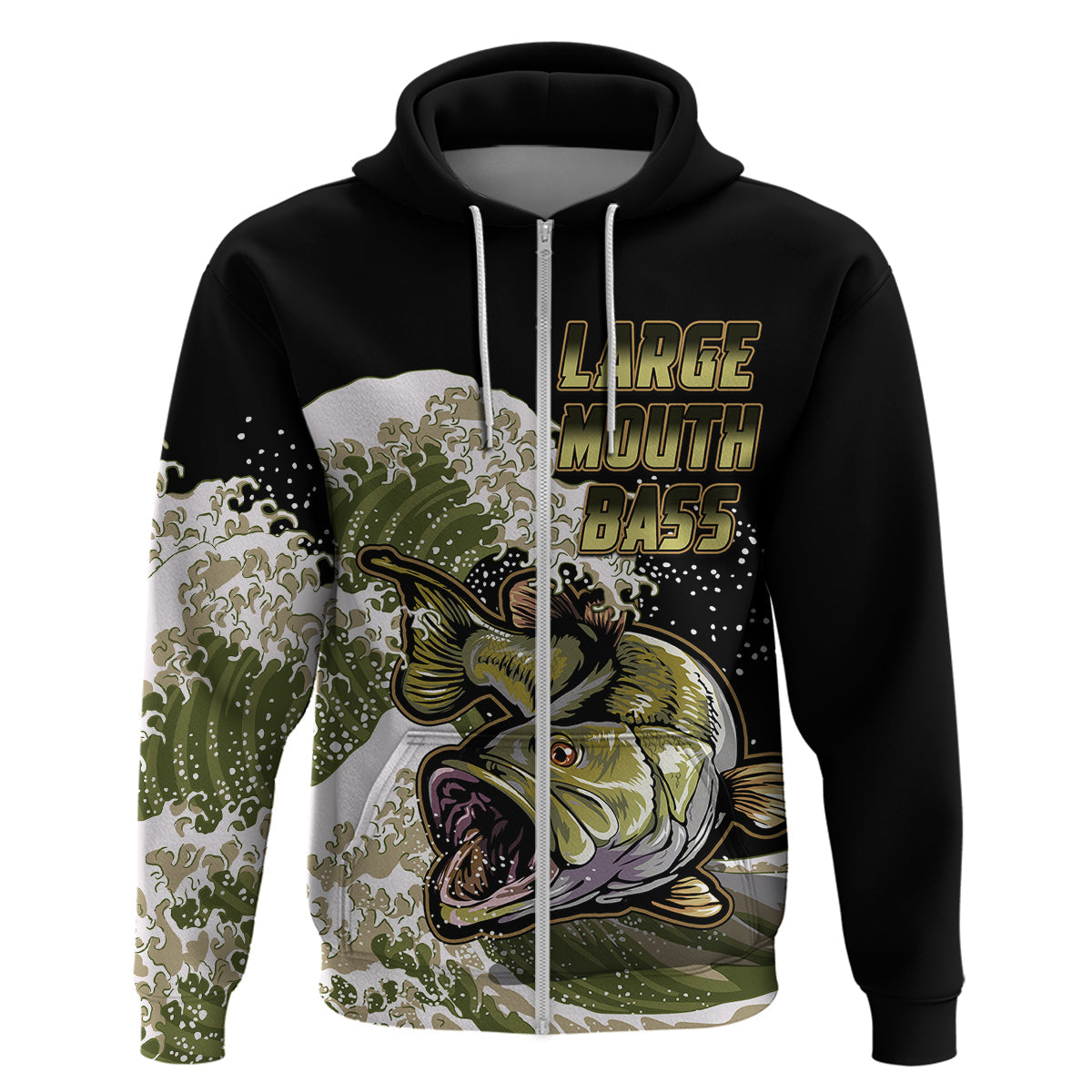 Largemouth Bass Fishing Gold Hoodie LT9
