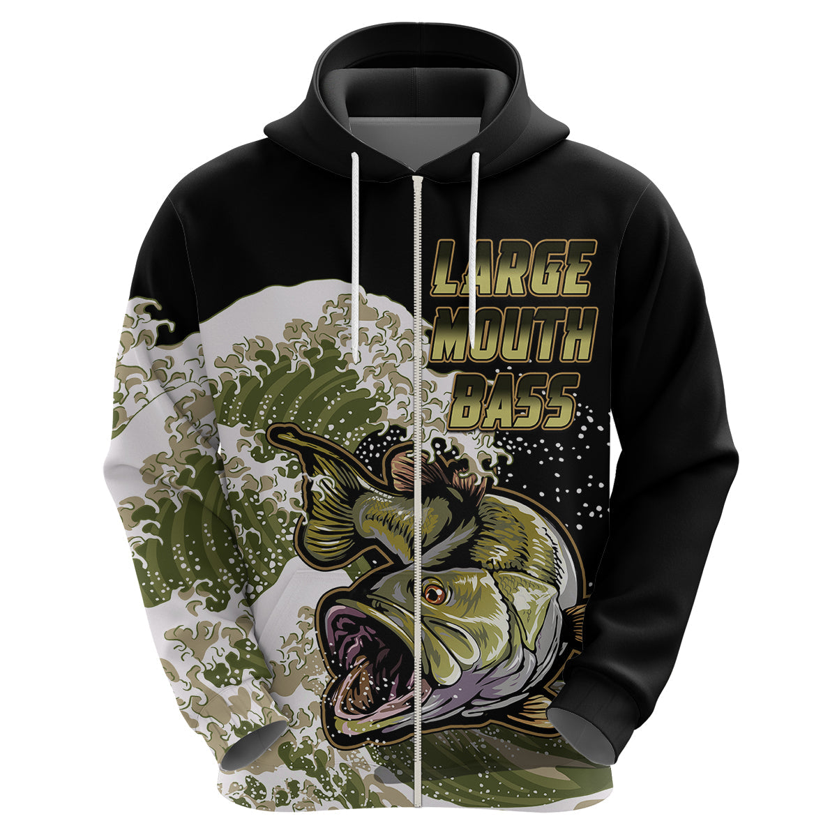Largemouth Bass Fishing Gold Hoodie LT9