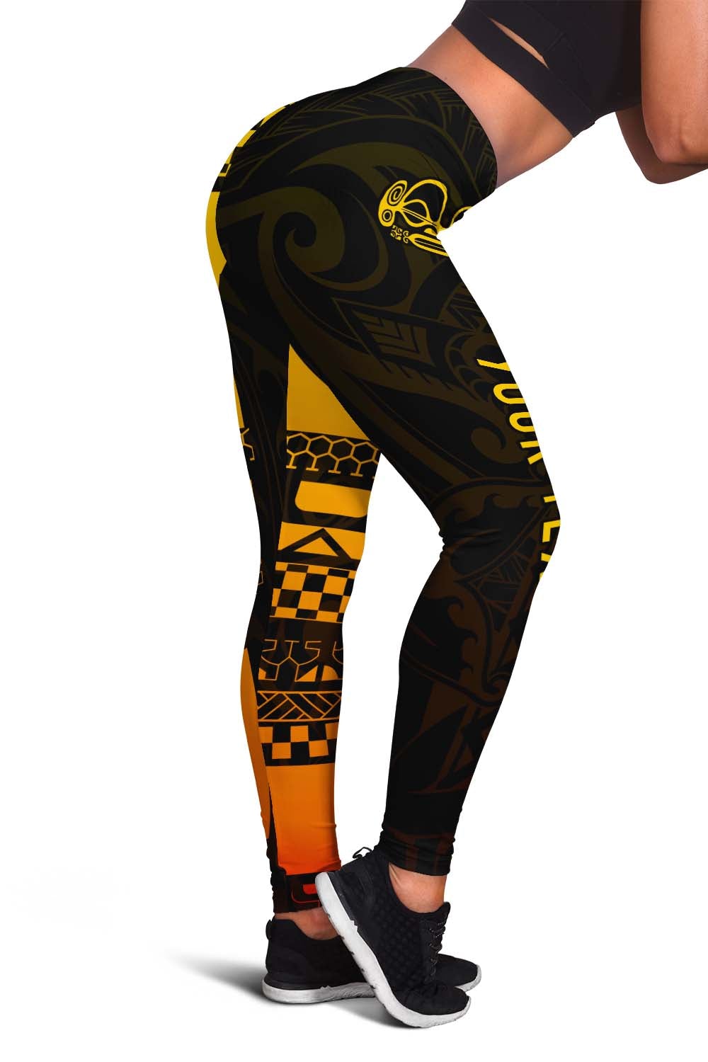 (Custom Personalised) Marquesas Islands Tiki Women Leggings Gradient Marquesan Tattoo LT13