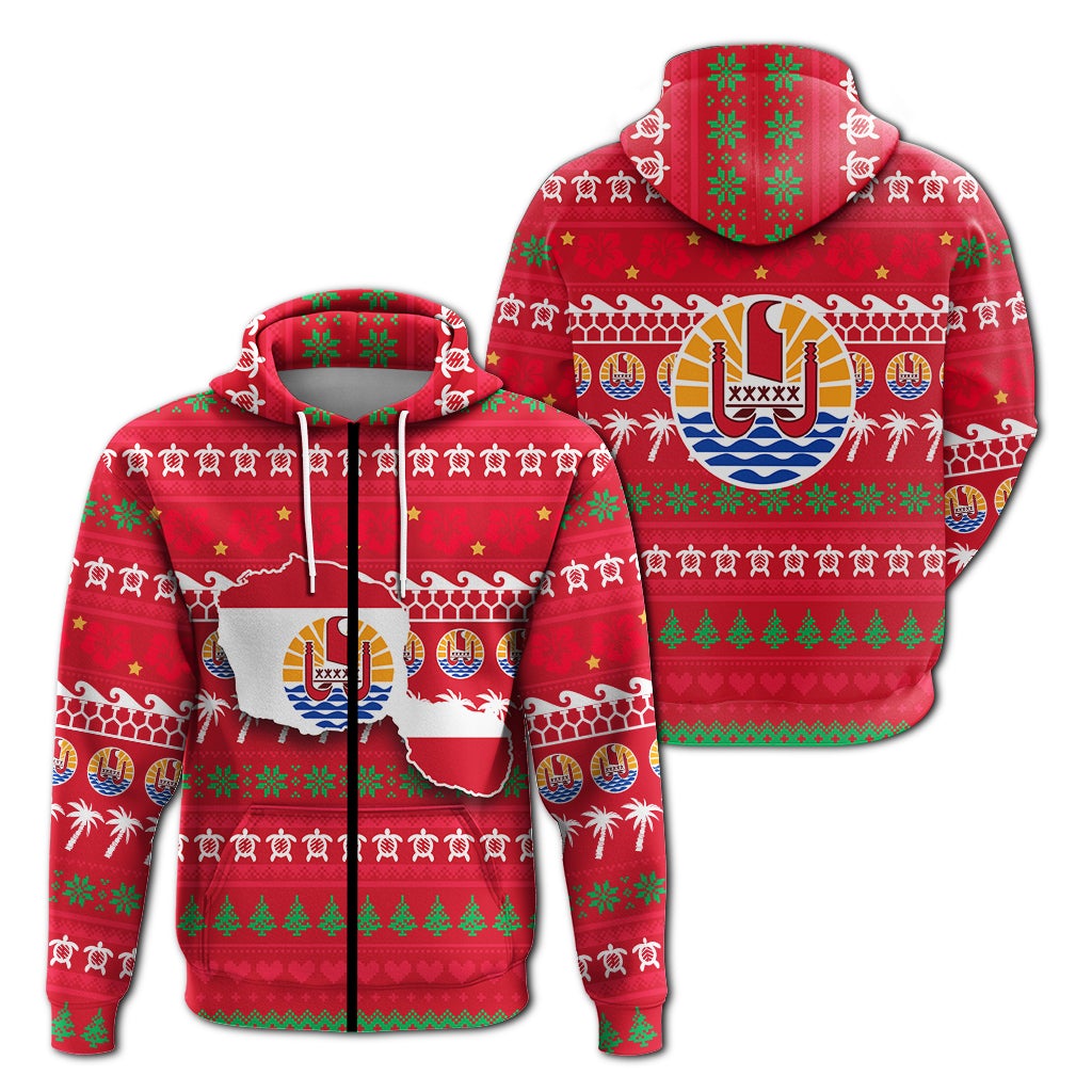 Tahiti Christmas Zip Hoodie Ugly Christmas LT12