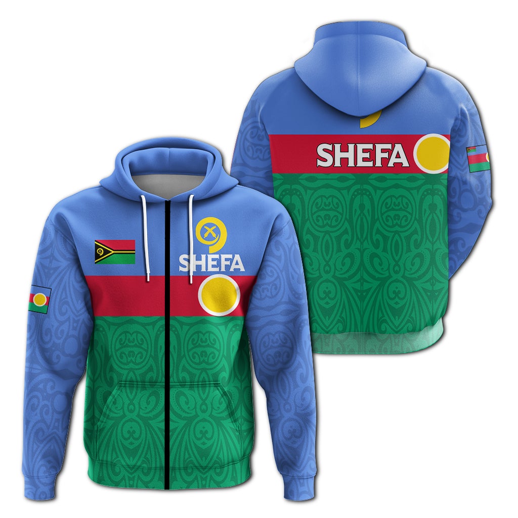 Vanuatu Shefa Province Zip Up Hoodie Flag Style LT12