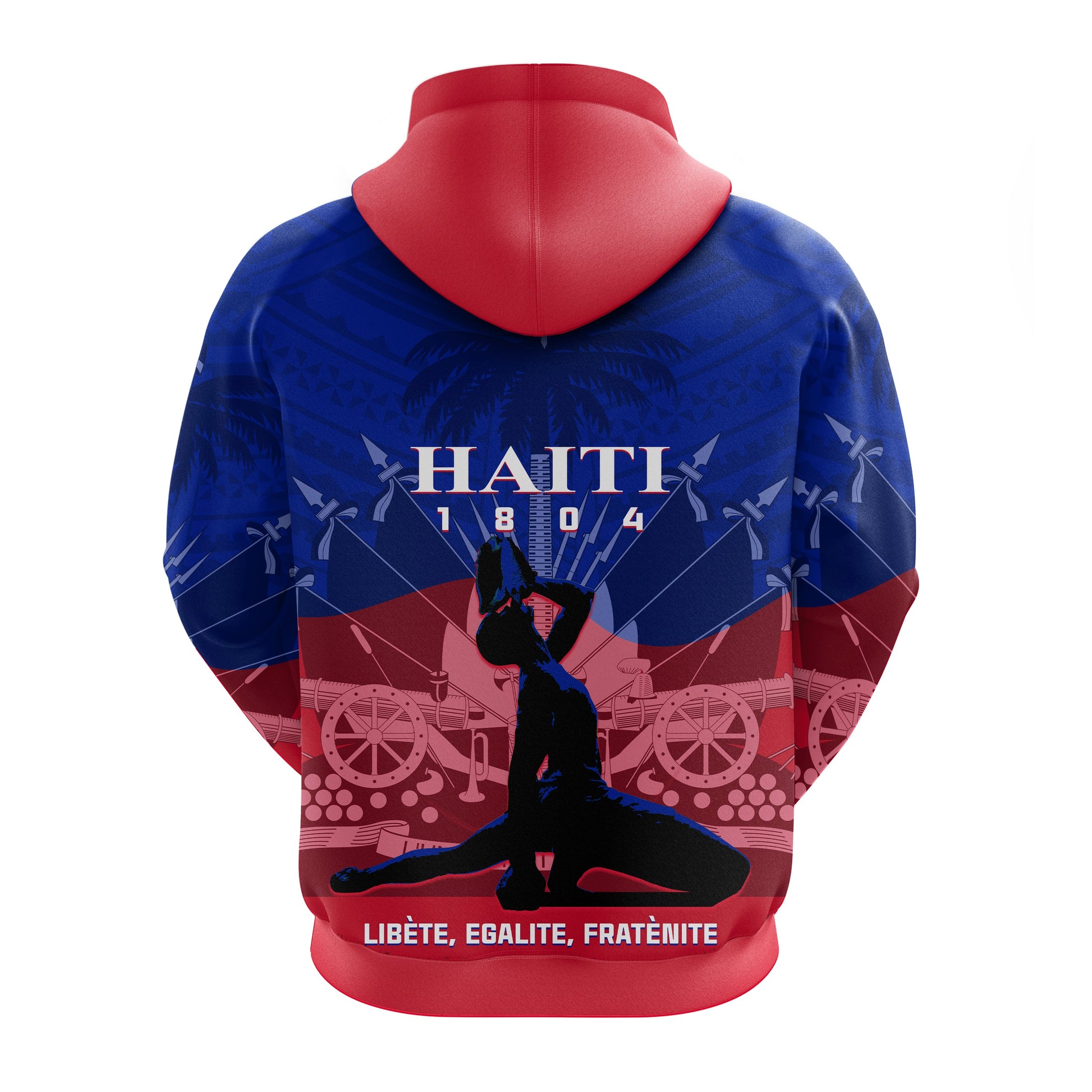 Haiti Hoodie Negre Marron With Coat Of Arms Polynesian Style LT14