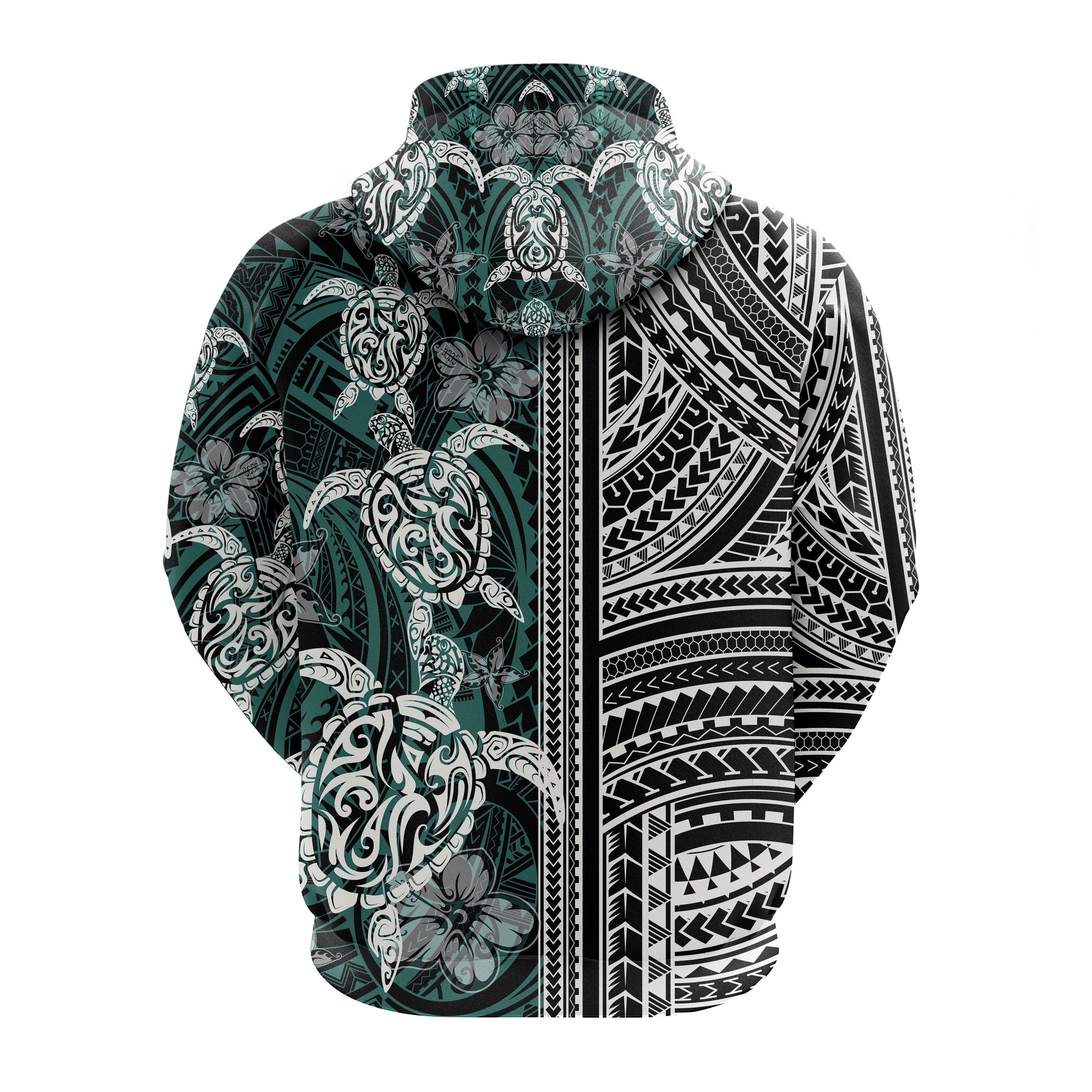 Polynesian Hoodie Turtle With Ethnic Motives and Floral Elements LT20