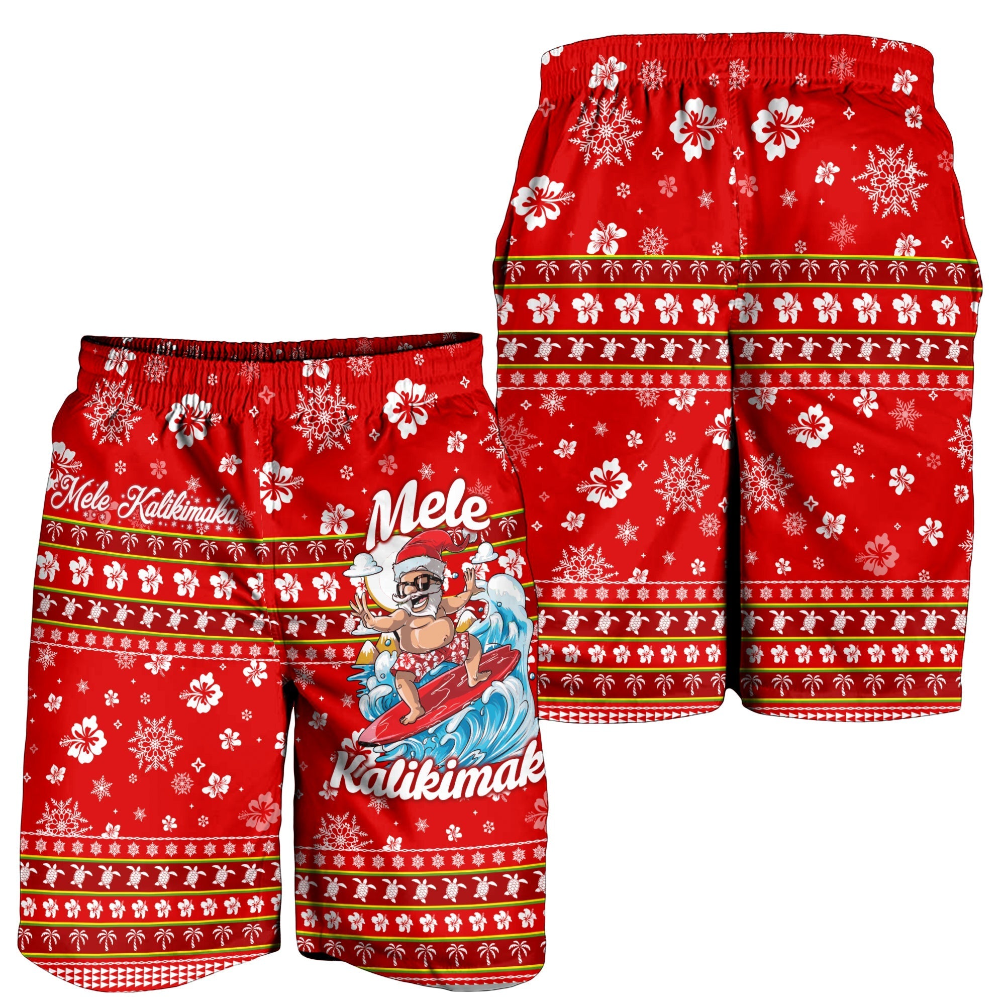Hawaii Christmas Santas Surf Mele Kalikimaka Men Short LT2