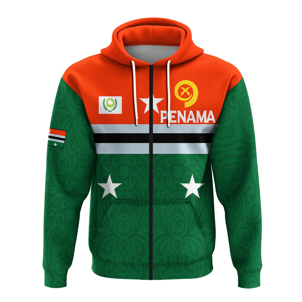 Vanuatu Penama Province Zip Up Hoodie Flag Style LT12