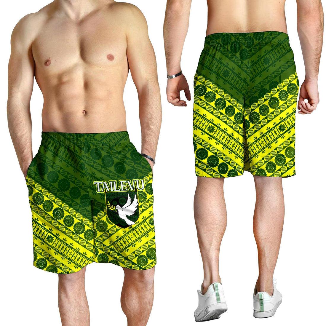 Tailevu Rugby Union Fiji Men's Shorts Tapa Pattern LT12