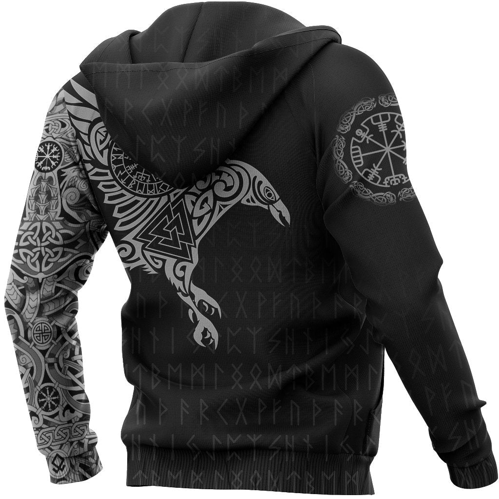 Viking The Raven Of Odin Tattoo Zip Hoodie RLT12