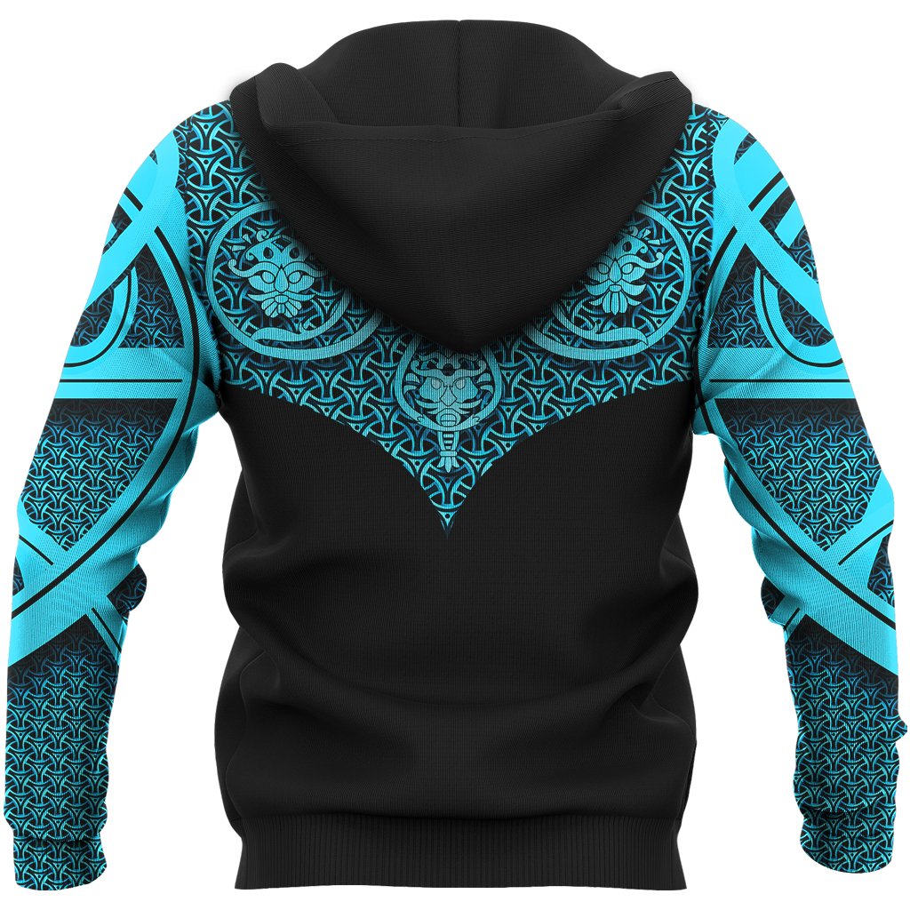 Viking Hoodie Best Viking Tattoo Blue RLT12