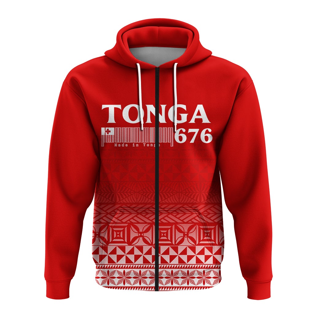Tonga 676 Zip Up Hoodie Tongan Pattern LT12