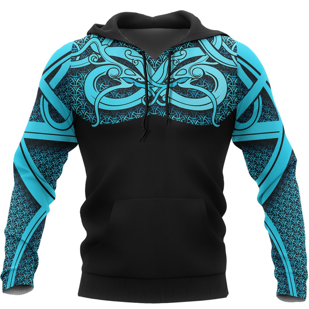 Viking Hoodie Best Viking Tattoo Blue RLT12