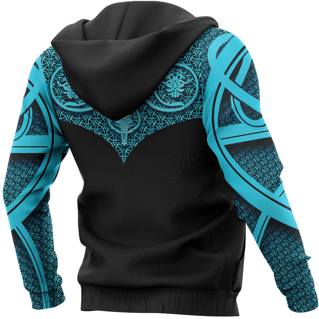 Viking Hoodie Best Viking Tattoo Blue (Zip) RLT12
