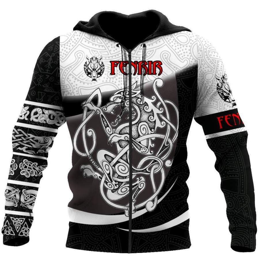 Viking Clothing Fenrir Ii Viking Tattoo 3D Hoodie RLT12