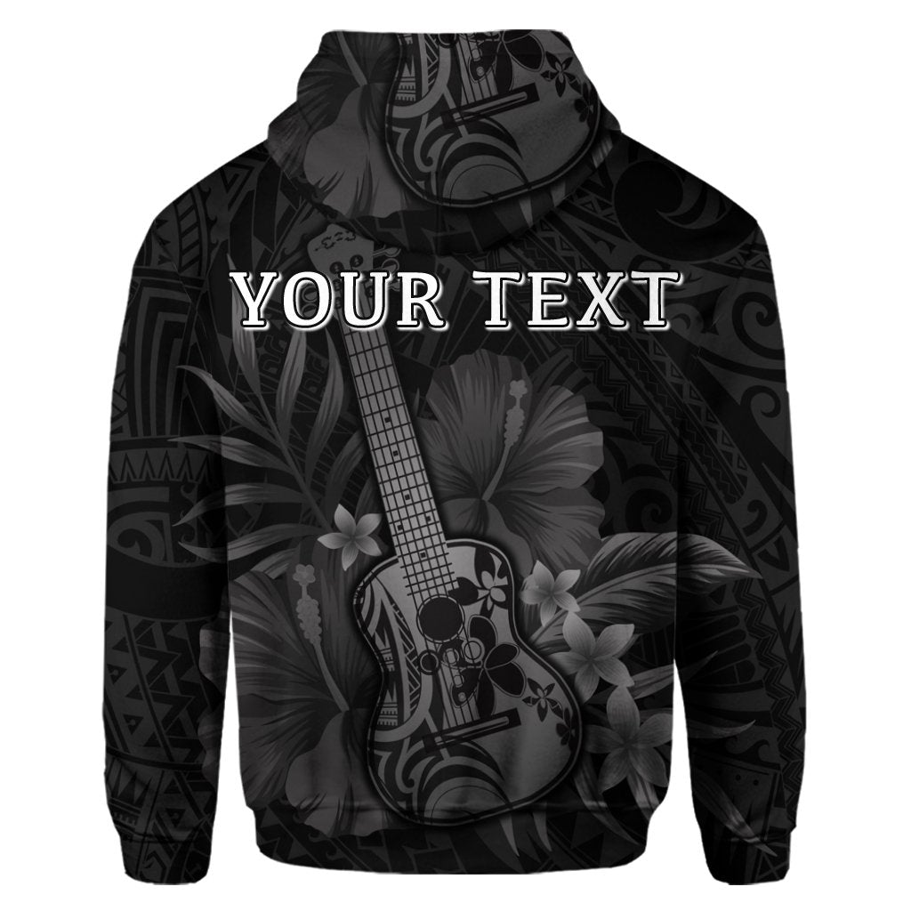 Custom Hawaiian Hawaii Ukulele Flower Hoodie Gray