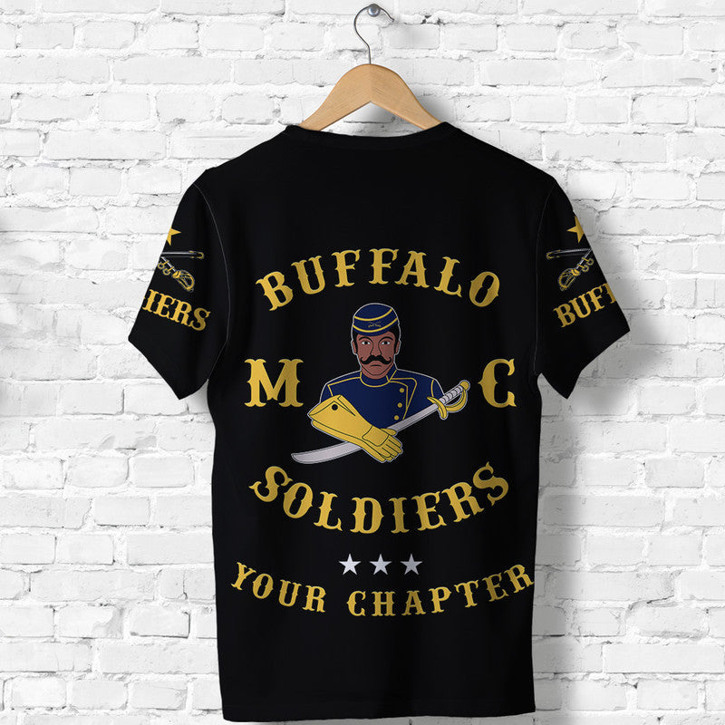 Custom Buffalo Soldiers Motorcycle Club BSMC T Shirt Simple Style Black