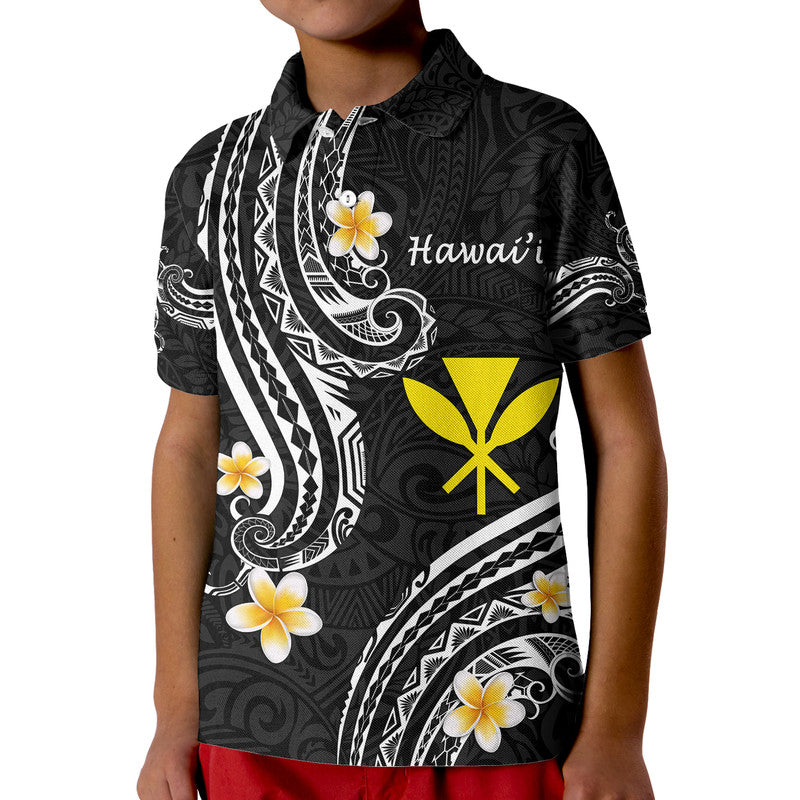 Custom Hawaii Polo Shirt Black Polynesian Line Style LT9